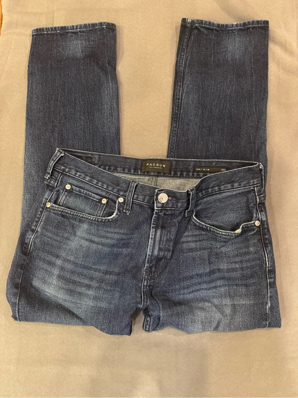 PacSun Men’s Dark Blue Slim Straight Jeans 32x30 Casual Y2K